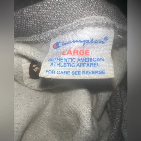 A Bathing Ape By Champion Women's Size L Gray Cotton Short Sleeve  Sweatshirt - Picture 6 of 8